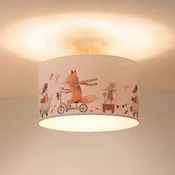Duolla Stropna svetilka Ferdi Kids, tekstil, bela, pisana - otroška soba - bel, pisan - Tkanine/tekstil