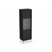 Vitrina Houston F104 Zlatna, Crna, S vratima, 185x55x41cm