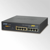 PLANET 10 8-Port 10/100/1000 Gigabit Ethernet switch with 4-Port 802.3at PoE+ Injector (60W PoE Budget, 200m Extend mode and fanless) (GSD-804P)