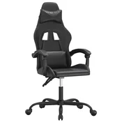 Vidaxl Vrtljiv gaming stol črno umetno usnje