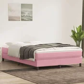 vidaXL vidaXL Box spring postelja z vzmetnico roza 140x220 cm žamet, (22011468)