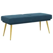 Vidaxl Dvojna klop Modra 120 x 45 x 46 cm Žamet