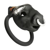 Bull Chastity Cage Black - Adjustable Secure System by XR Brands AH664-BLACK