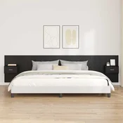 Uzglavlje s ormaricem Zidne 3 pcs Crni hrast Konstruirano drvo