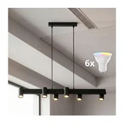 Brilagi - LED RGBW prigušiva luster na sajli SELE 6xGU10/6,5W/230V crna