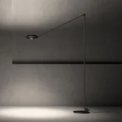 LUMINA Elle LED-stoječa svetilka, višina 200 cm, 3.000 K, črna - Študija/pisarna - Sodobni - matno črna - Kovina