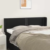 vidaXL Vzglavje z ušesi črno 147x16x78/88 cm umetno usnje