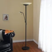 Lindby LED-stoječa svetilka Ragna, svetilka za branje, temno rjava, z možnostjo - Dnevna soba/jedilnica - Sodobni - scavo, temno rjava - Kovina