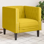 Chesterfield sofa fotelja žuti baršun