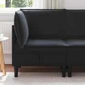 Sofa z shranjevanjem Črna Žamet