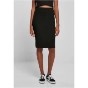 Womens ribbed midi skirt black
