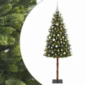 Vidaxl Umjetno božično drevo z okrasnimi kroglami 120 cm 150 LED