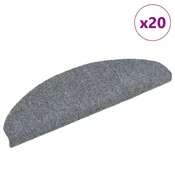Vidaxl Preproge za stopnice, samolepilne, 20 kosov, 65 x 21 x 4 cm, svetlo sive, polkrožne, velike