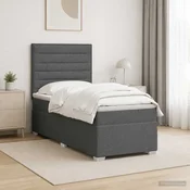 Boxspring krevet s madracem Tamnosiva 80 x 200 cm Tkanina 80 x 200 x 140.5 cm