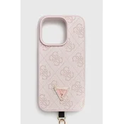 shumee Ovitek Guess Crossbody 4G Metal Logo - iPhone 15 Pro (roza)