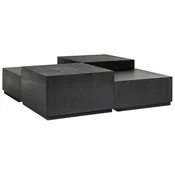 Casa Padrino luxury coffee table set of 4 anthracite/black 130 x 130 x H. 40 cm - Square solid wood living room table - Living room furniture - Luxury furniture - Luxury furnishings