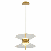 LED lestenec na žici BUTTERFLY 2xLED/10W/230V 3000K v zlati barvi