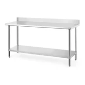 Delovna miza iz nerjavnega jekla HENDI Budget Line z zadnjo ploščo, 1800 x 600 mm