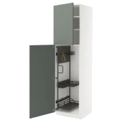 METOD Visoki element-ostava, bela/Nickebo mat sivozelena, 60x60x220 cm