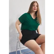 Trendyol Curve Ženska majica Tbbss25Bf00062, Zelena