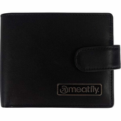 Meatfly Nathan Premium Leather Wallet Black Novcanik
