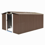 vidaXL Vrtna lopa 257x398x178 cm kovina rjave barve