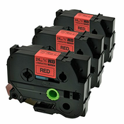 Komplet Brother TZe-451 / TZ-451 / PT / P-Touch 24mm kompatibilni trakovi (3)-črn izpis / rdeč trak