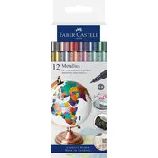 Set markera Faber-Castell Metallics - 12 metalik boja, okrugli vrh
