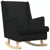 vidaXL Zibajoči stol Črna 62 x 80 x 85 cm blago