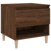 MAISON CHIC Nočna omarica - Nočna miza rjav hrast 50x46x50 cm inženirski les, (21688117)