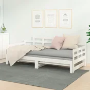 Dnevni ležaj na izvlacenje bijeli 2x(90x200)cm masivna borovina