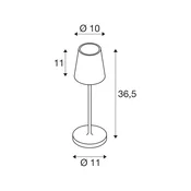 SLV LED-akumulatorska svetilka Vinolina Two, črna, aluminij, O 11 cm, IP65 - Sodobni
