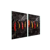 shumee Steklena zaščitna plošča za štedilnik 2x45x52 Chili