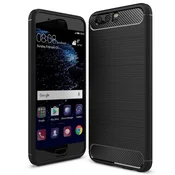 TPU gel ovitek / etui / ovitek Brushed Carbon za Huawei P10 - črn