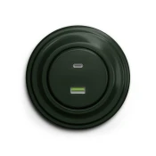 Kliklap - Retro USB uticnica A+C sa okvirom zelena