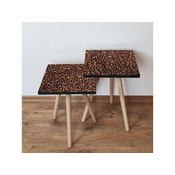 Hanah Home Sklapajuci Stocic 2 Komada 2SHP244 - Braon