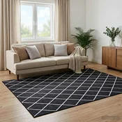 vidaXL Preproga ORIZ Črni diamantni vzorec 240 x 240 cm 100% poliester