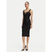 Elisabetta Franchi Cocktail obleka AB-870-61E2-V650 Črna Slim Fit