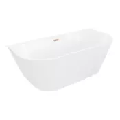 Mexen Oris prostostoječa stenska rebrasta kopalna kad 150 x 75 cm, bela, satenast baker - 52871507500-65