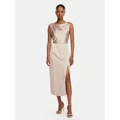 Rinascimento Cocktail obleka CFC0128801003 Bež Slim Fit