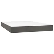 Vidaxl Vzmetnica z žepkasto vzmetjo srednje trdote temno siva 140x210x20 cm žamet