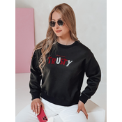 Bluza damska oversize z haftem SOFTRUS czarna Dstreet