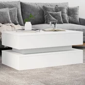 Stolic za kavu s LED svjetlima bijeli 90 x 50 x 40 cm