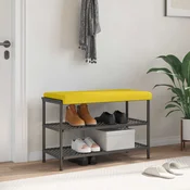 Vidaxl Blazina za klop Blago Svetlo rumena Globina 35 cm