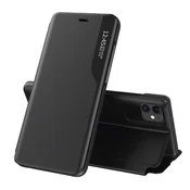 HURTEL Eco Leather View Case elegantna torbica z ohišjem in funkcijo stojala iPhone 13 Pro Max črna