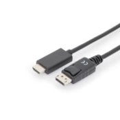 DisplayPort adapter kabel, DP - HDMI type A M/M, 1.0m, w/lock, DP 1.2_HDMI 2.0,4K/60Hz,bl
