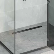 vidaXL 2 v 1 Odvod za prho Črna 70 cm Nerjaveče jeklo 304