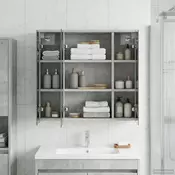 vidaXL Kopalniška ogledalna omara Betonsko siva 63,5 x 16 x 62,5 cm