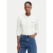 Tommy Jeans Pletena jopica Pointelle DW0DW22931 Bela Regular Fit