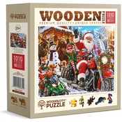 Wooden city - Puzzle Lesena sestavljanka: Božič v polnem zamahu - 1 000 kosov
